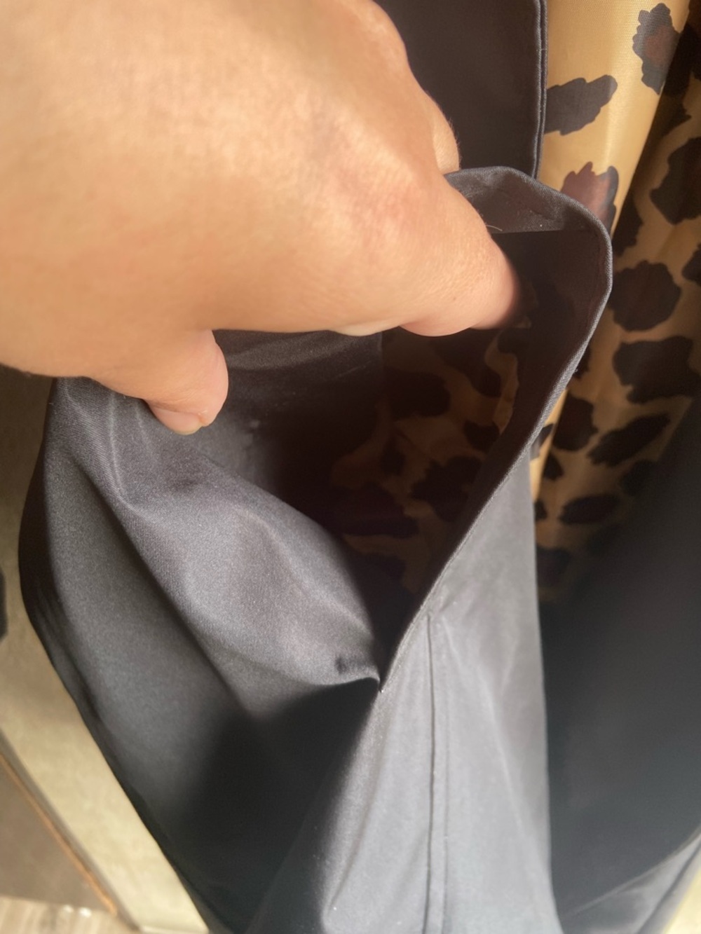 Spring jacket size 22w black woman within hooded rain jacket waist tie leopard - Picture 6 of 7